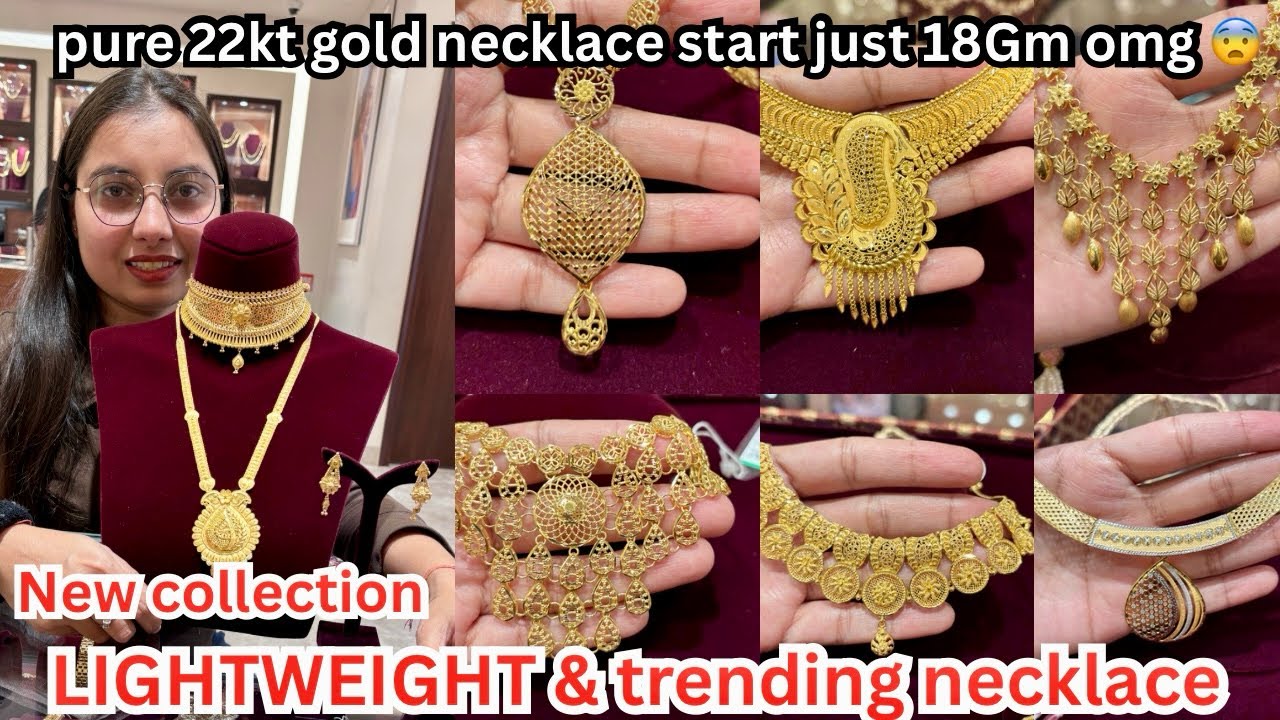 Tanishq Pure 22KT Gold Lightweight Necklace Collection 😍 | Starting Just 18 Gram | 