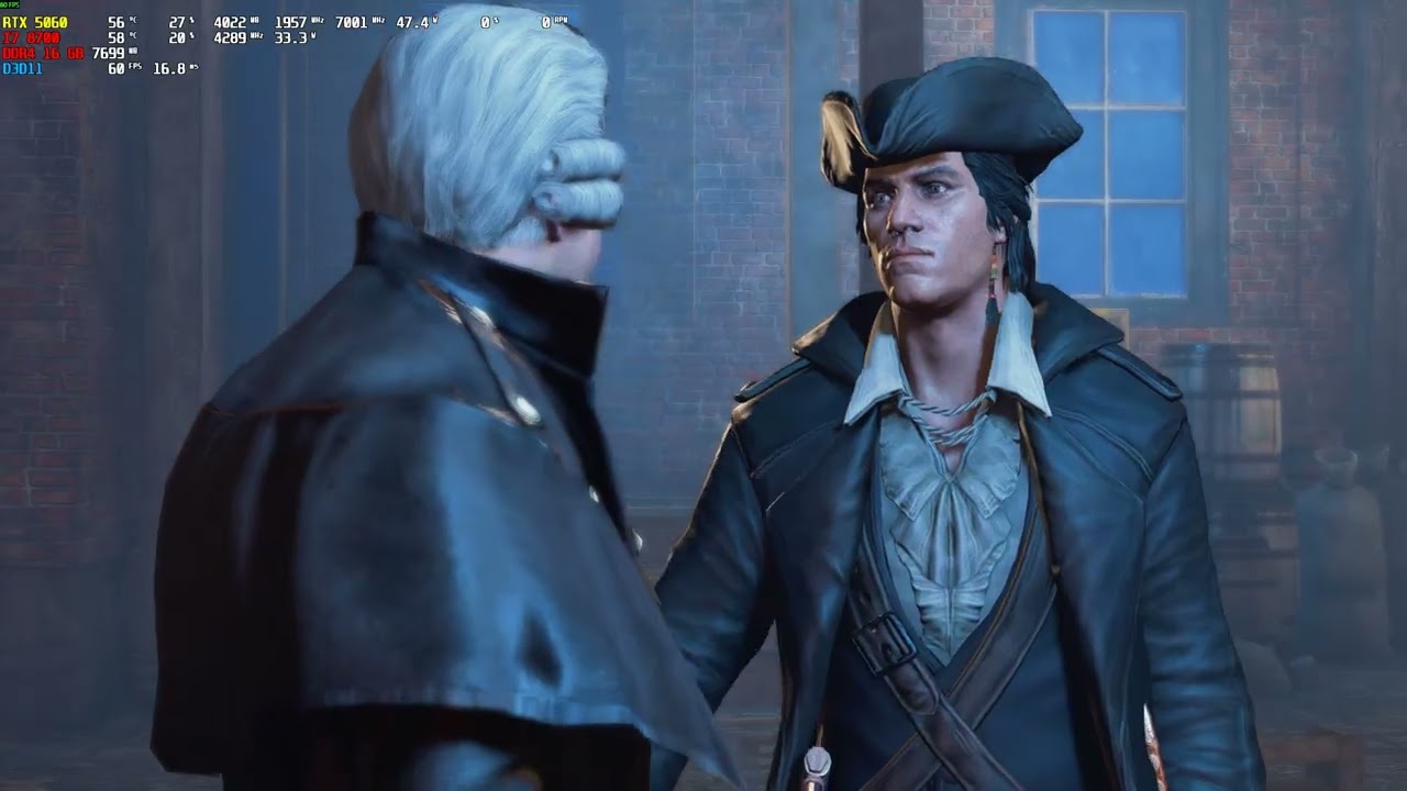 Assassin's Creed III 2025 RTX 5060 + i7 8700 Ultra Settings