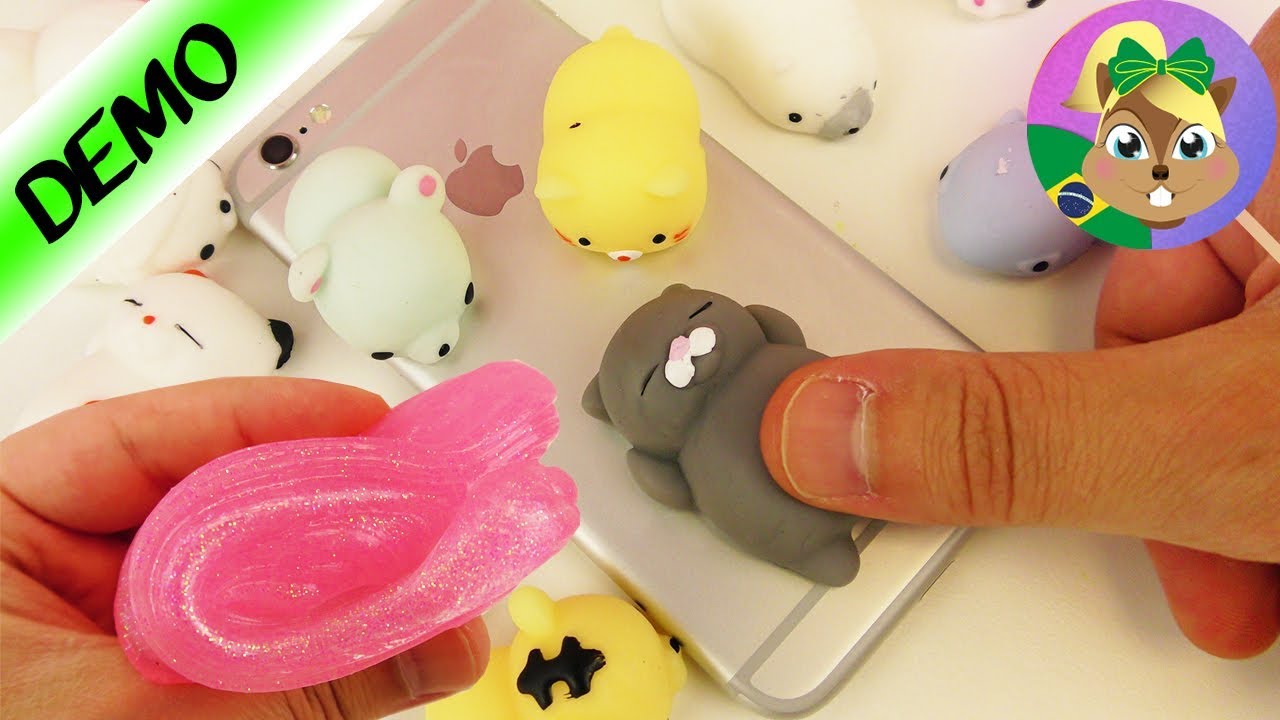 BRINQUEDOS SQUISHY FOFOS para celular e massinha Glitt-A-Goo da Jojo Siwa! Perfeito anti estresse