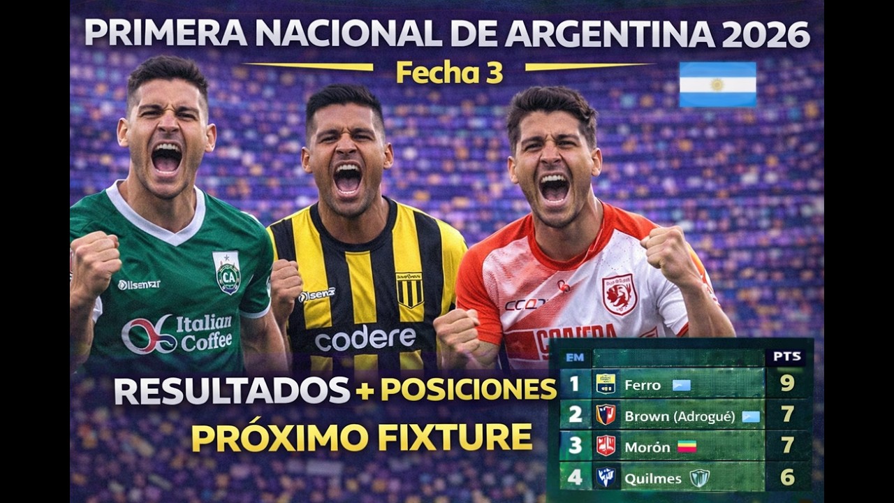 Primera Nacional de Argentina 2026, Fecha  3: Resultados, Posiciones y Fixture