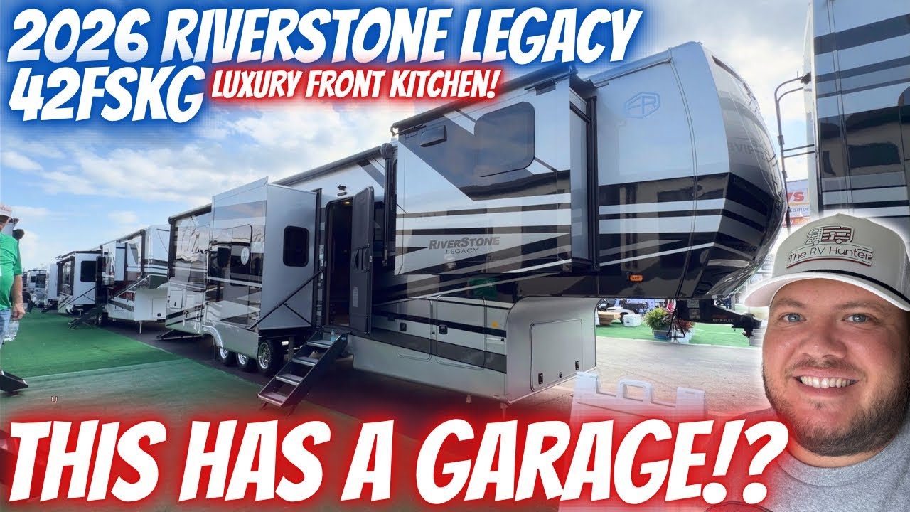 2026 Riverstone Legacy 42FSKG | Luxury Front Kitchen RV + Toy Hauler!