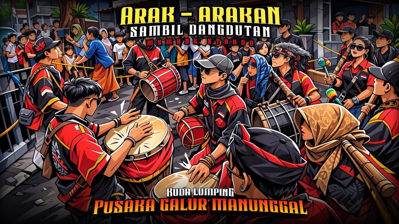 Arak-arakan sambil dangdutan memang syahdu || PUSAKA GALUR MANUNGGAL 🔥 BALADNA MANG IPIN