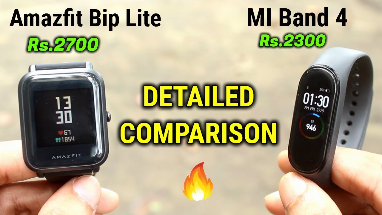 MI Band 4 vs Amazfit Bip Lite | DETAILED COMPARISON | INDIAN UNIT