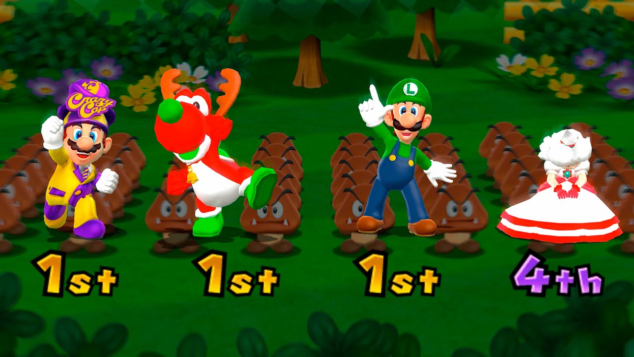 Mario Party 9 - Mario Vs Yoshi Vs Daisy Vs Luigi (Minigames)