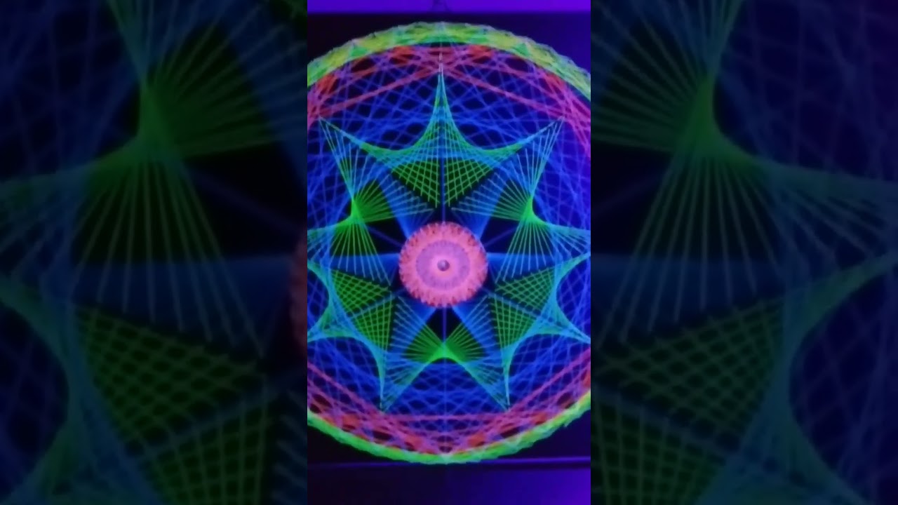 Stringart 50x50 #blacklight #psyart #handmade #psychedelic #ultraviolet #stringart #uv #psyart