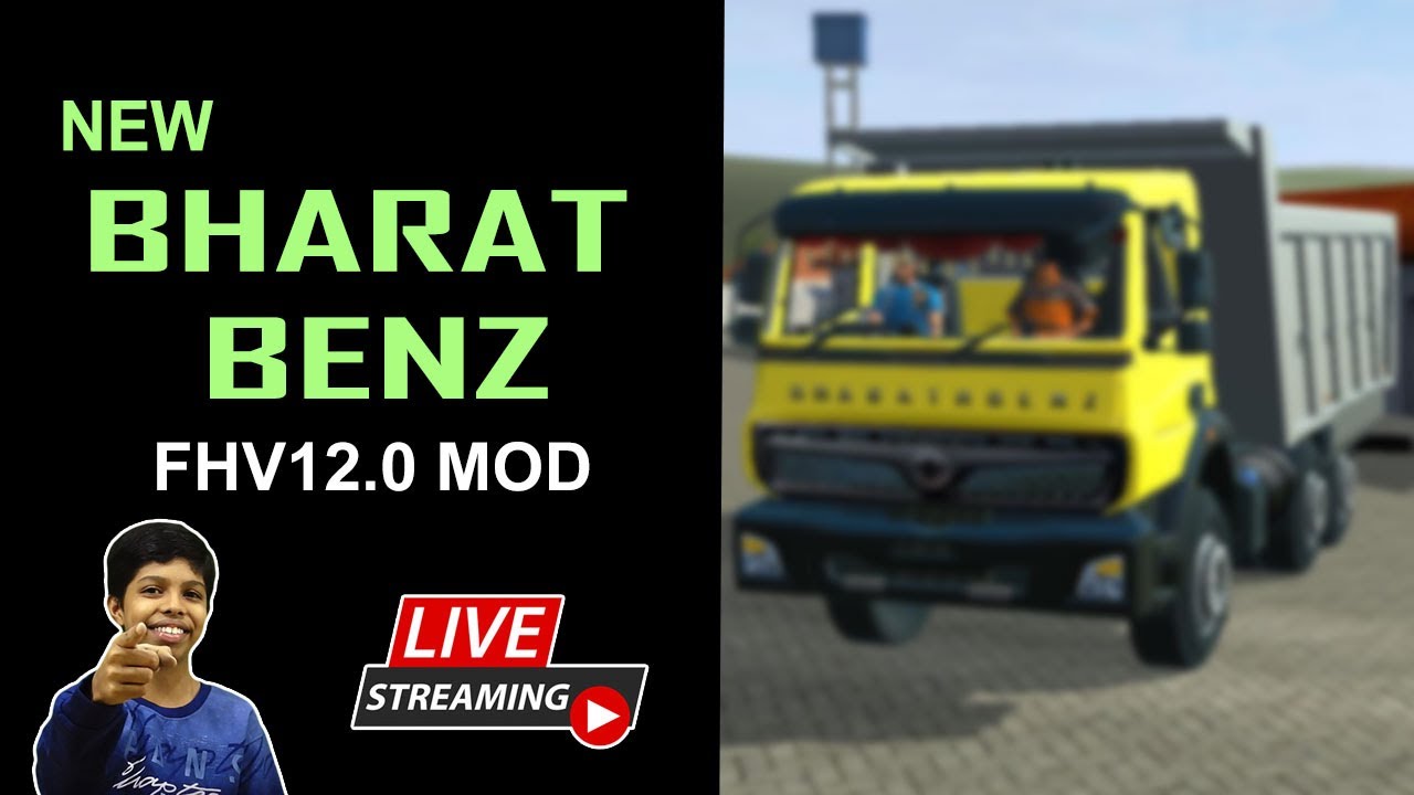 HariVids Live | FHV12.0 | Bharat Benz Truck | Bussid | Free Bussid Mod  | Bus Simulator Indonesia