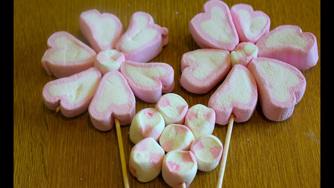 Cómo hacer Flores de bombones, nubes, malvaviscos o bombones