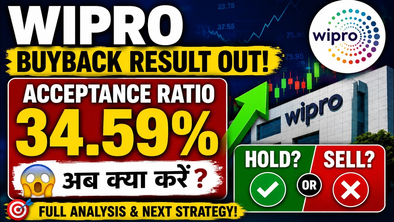 Wipro Buyback Acceptance Ratio 34.59% 😱 अब क्या करें? Hold या Sell?