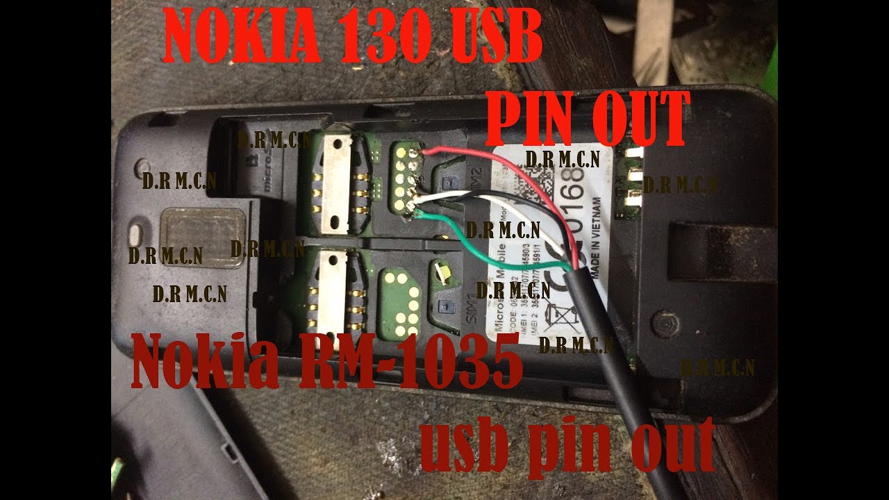 nokia 130 rm 1035 usb pin out