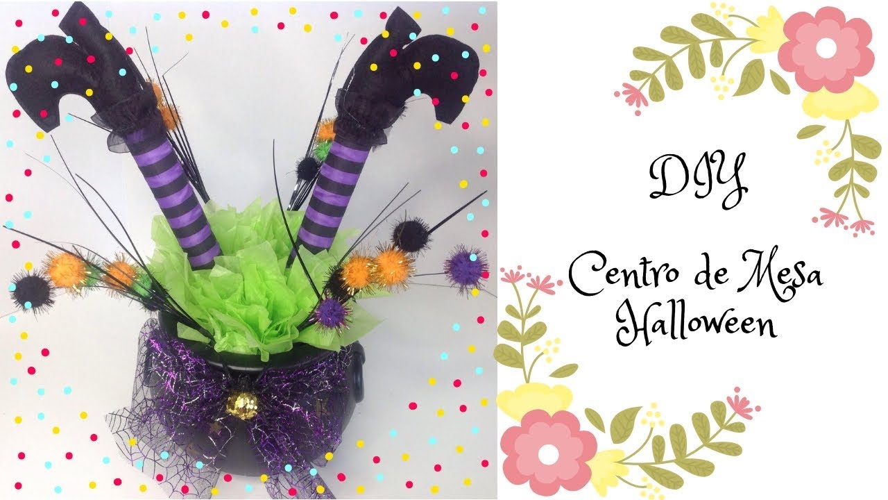 COMO HACER CENTRO DE MESA BRUJA / HALLOWEEN / Fiesta Ideas y Mas