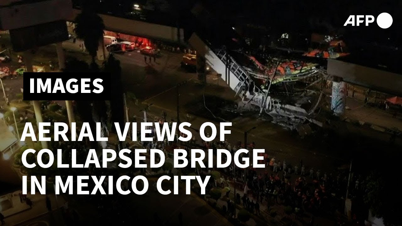 Aerial images of Mexico City metro overpass collapse site | AFP