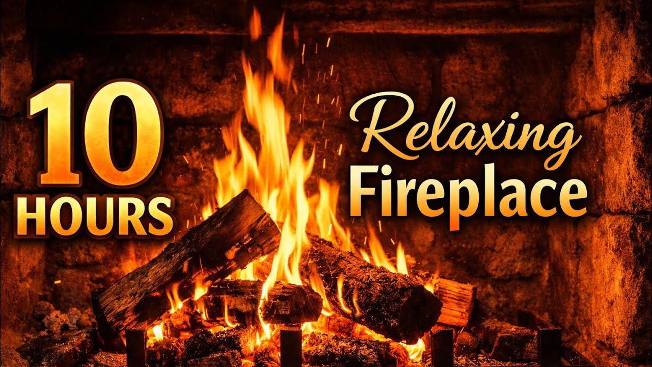 🔥 مدفأة مريحة | صوت حطب مشتعل للاسترخاء والنوم | Fireplace Crackling Sounds