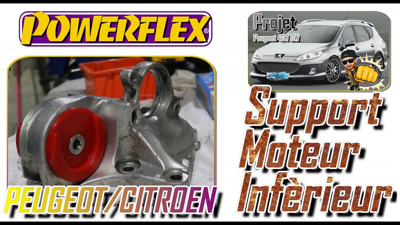 Comment remplacé Silent-bloc anti-basculement moteur inférieur  par du Powerflex (PEUGEOT/CITROËN)