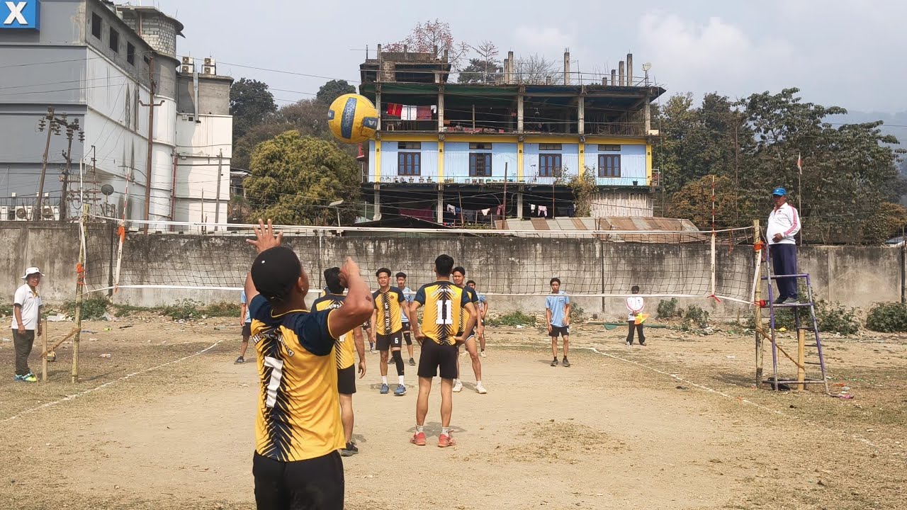 Nyokum festival volleyball tournament first semifinal match the veins  VS Hankar volleyball club 