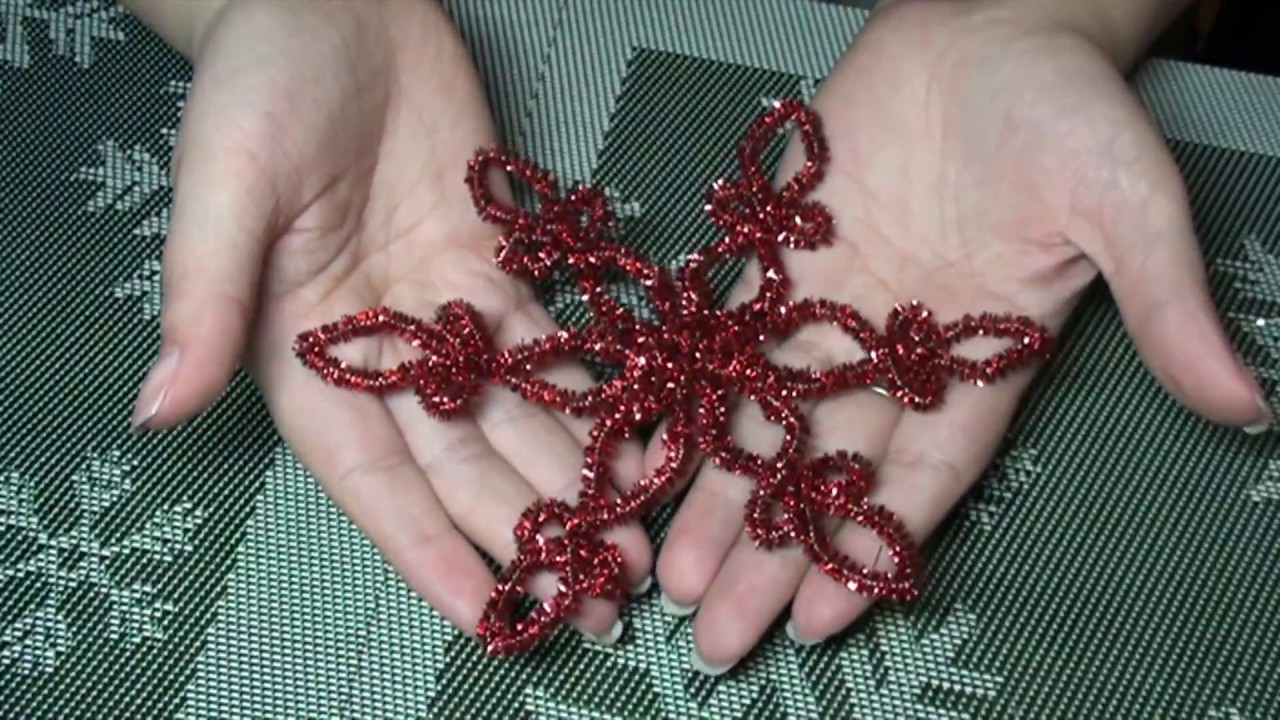 Новогодний DIY***Снежинки из синельной проволоки***Фикс Прайс
