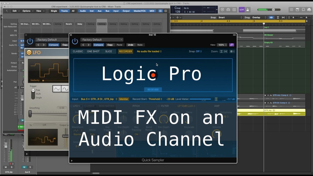 Logic Pro - How to use MIDI FX modulation on an audio channel