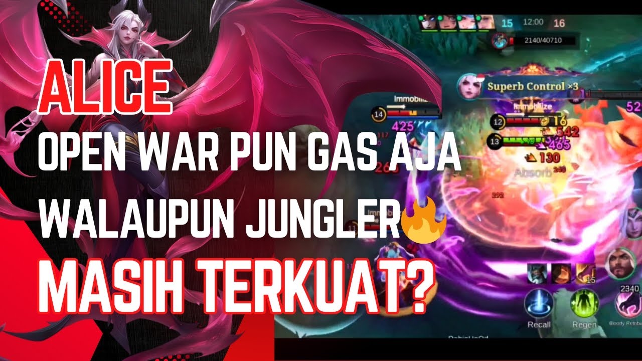 ALICE 1 vs 4‼️TIDAK ADA OBAT! TERNYATA Inilah ALICE JUNGLER Build Anti-Tank Tersakit! 