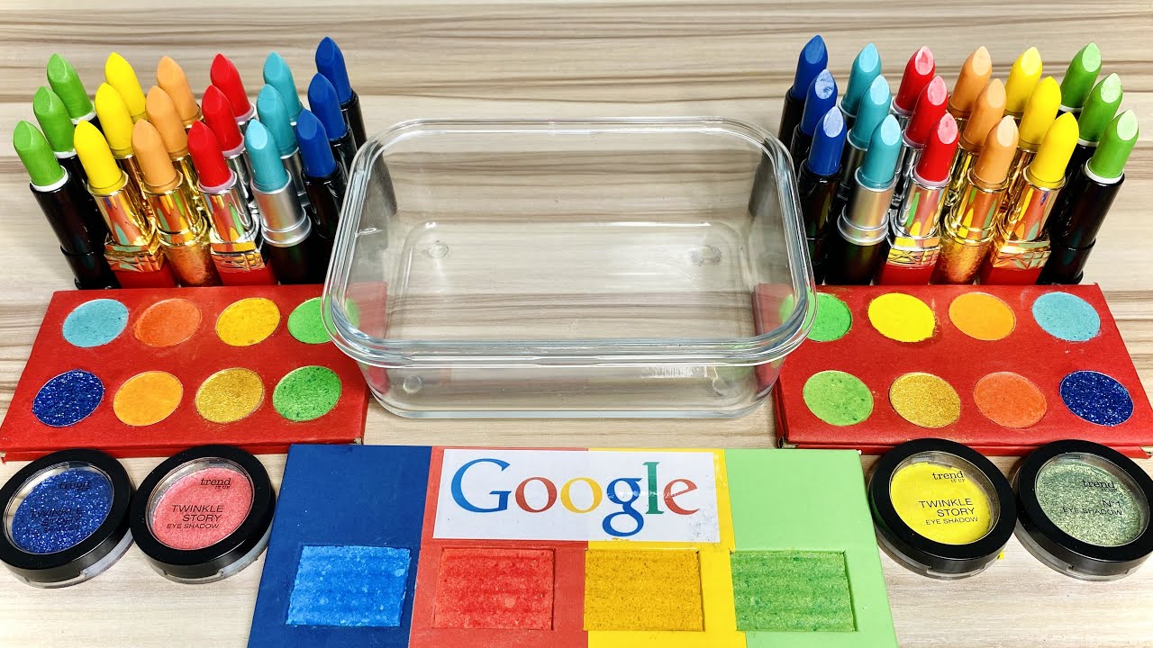 Google Slime Makeup Collection - Mixing Makeup Eyeshadow Into Slime