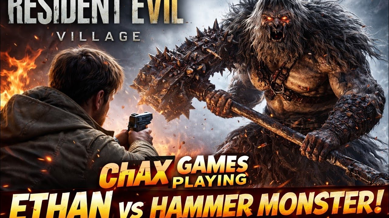 Resident Evil Village_ethan vs big hammer 😥😰