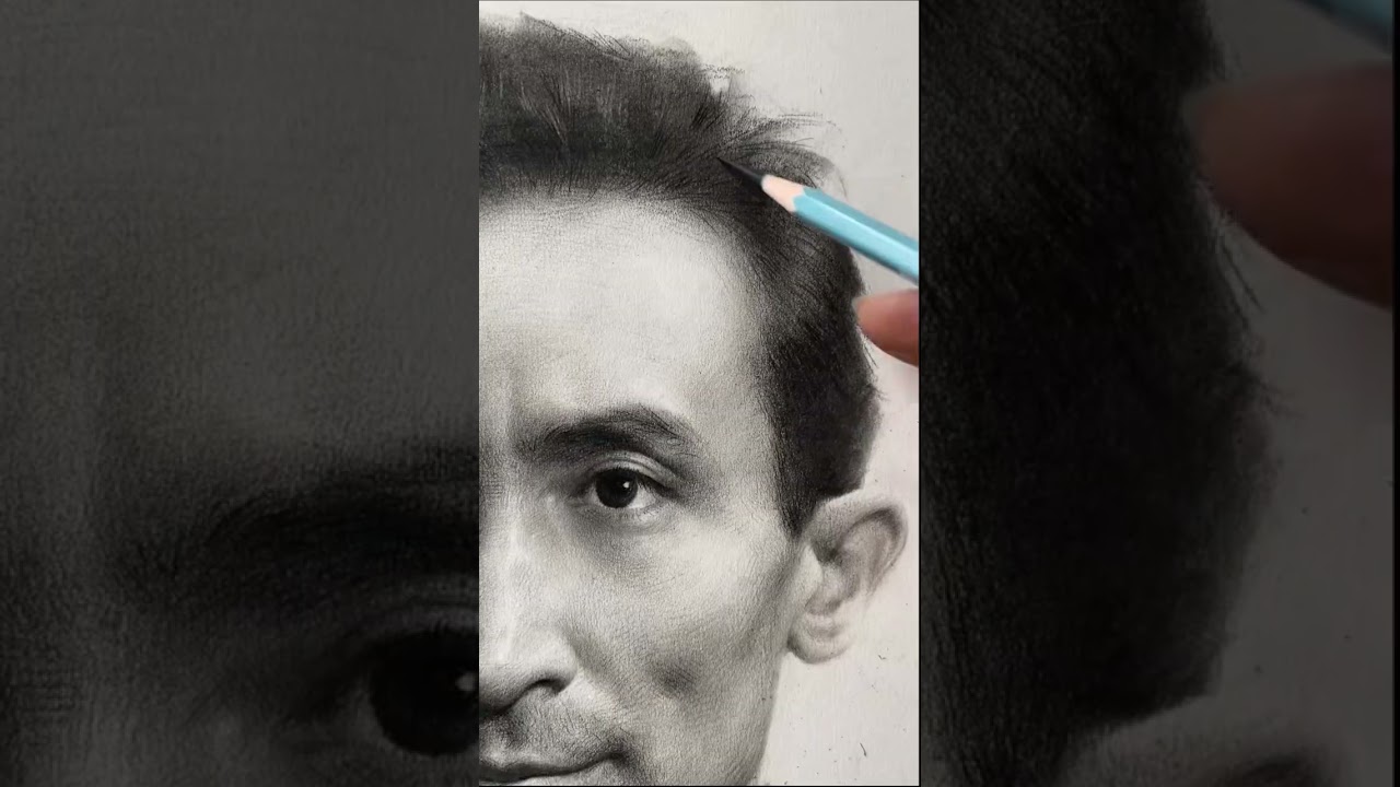 Master skill! Do you like this sound? #fypdrawing #asmrdrawing #charcoaldrawing #portraitdrawing