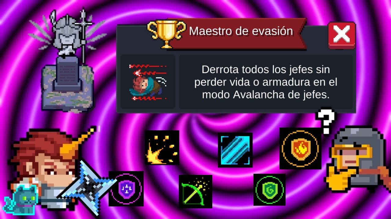 Desbloqueando el logro pasa el avalancha de jefes sin recibir daño | Soul Knight maestro de evasión