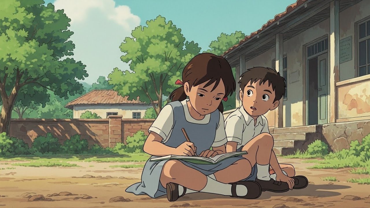 Father and Child: A Peaceful Day of Farming and School in Rural India | Ghibli-Style Music & ASMR