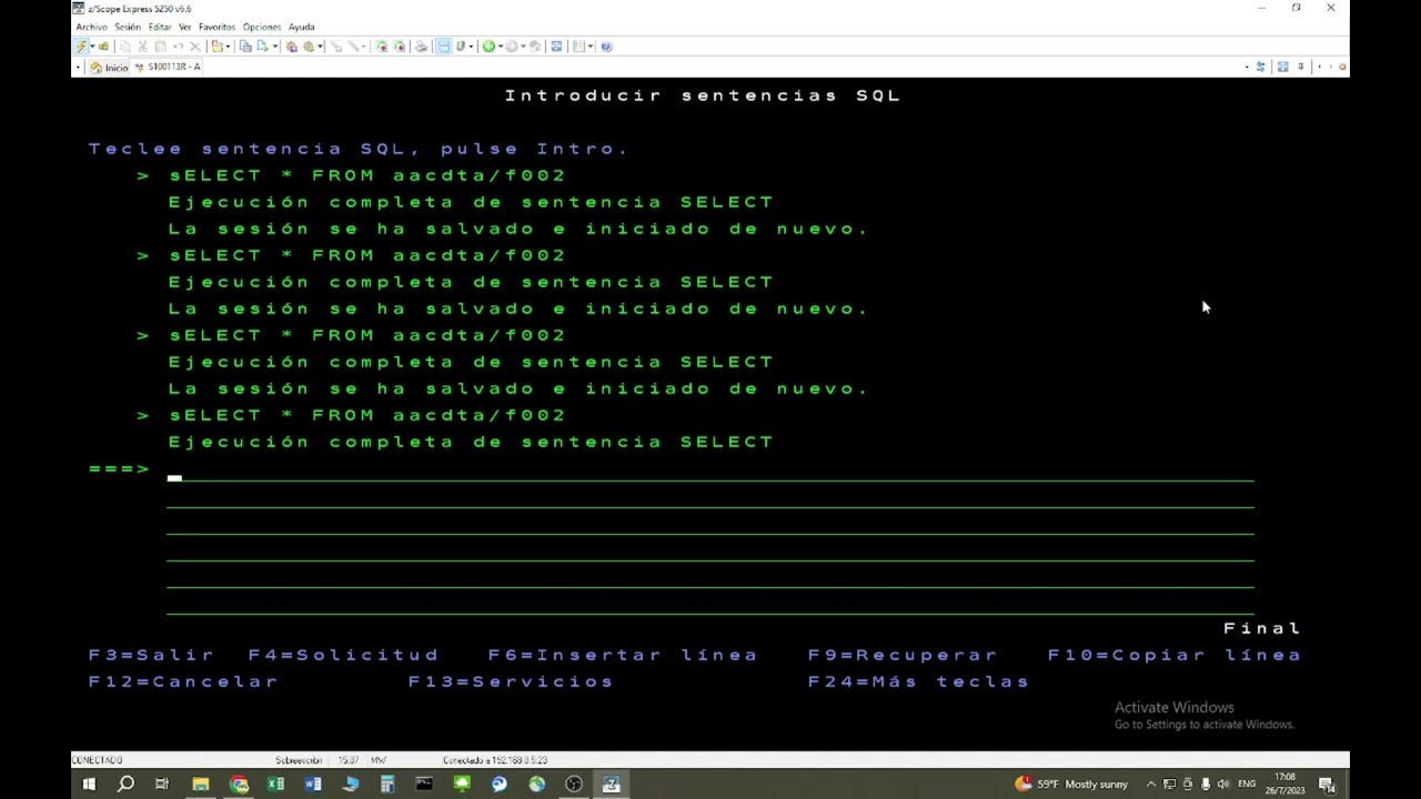 Programa Cobol con SQL embebido en un AS/400 - Parte 2