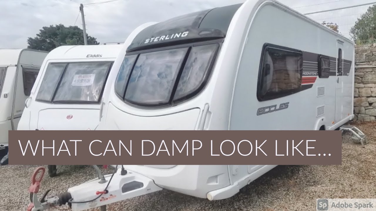 What can damp look like in a swift sterling sprite caravan?