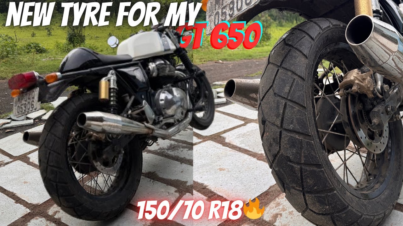 Installing 150/70 R18 Tyre In GT 650 | Best Tyre For Continental GT 650🔥
