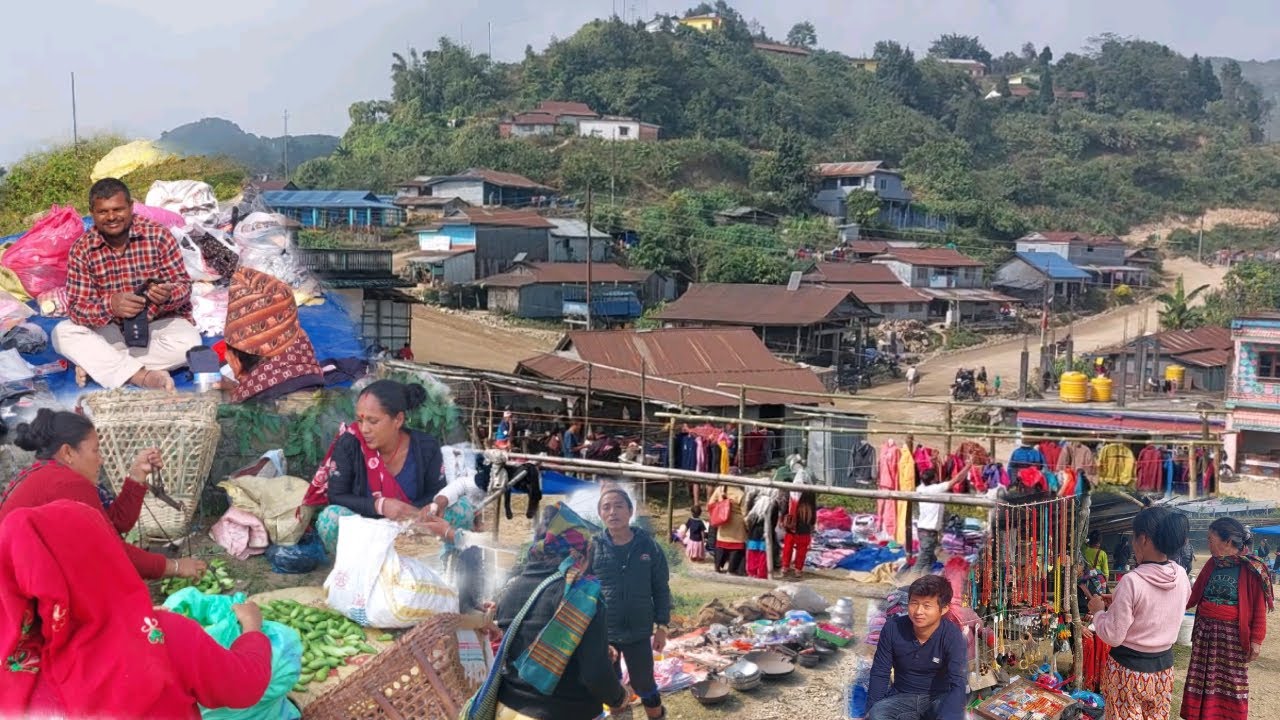 Weekly Local Market in Mountains Countryside- Market life of Rural Nepal