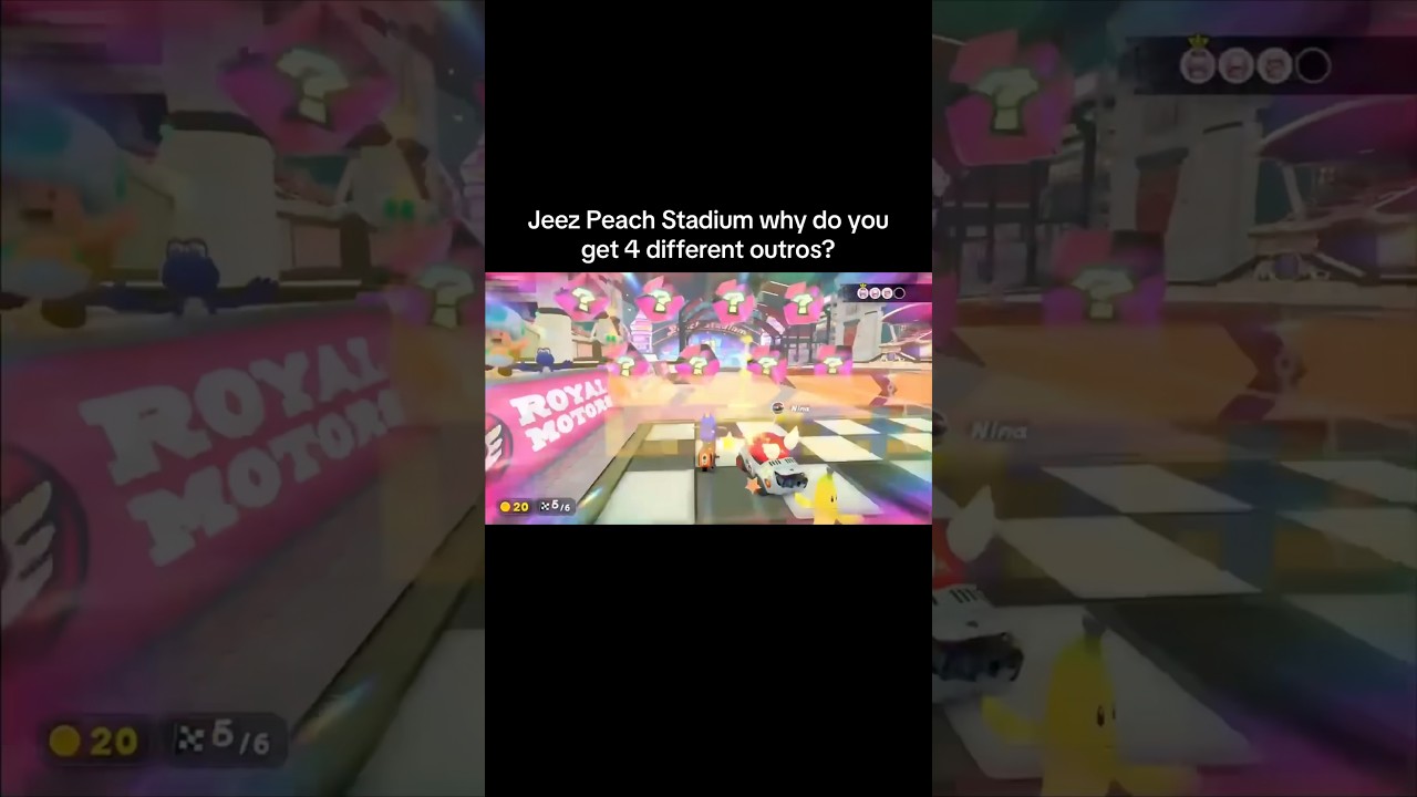 Peach Stadium has 4 different outros #mariokartworld  #mariokart