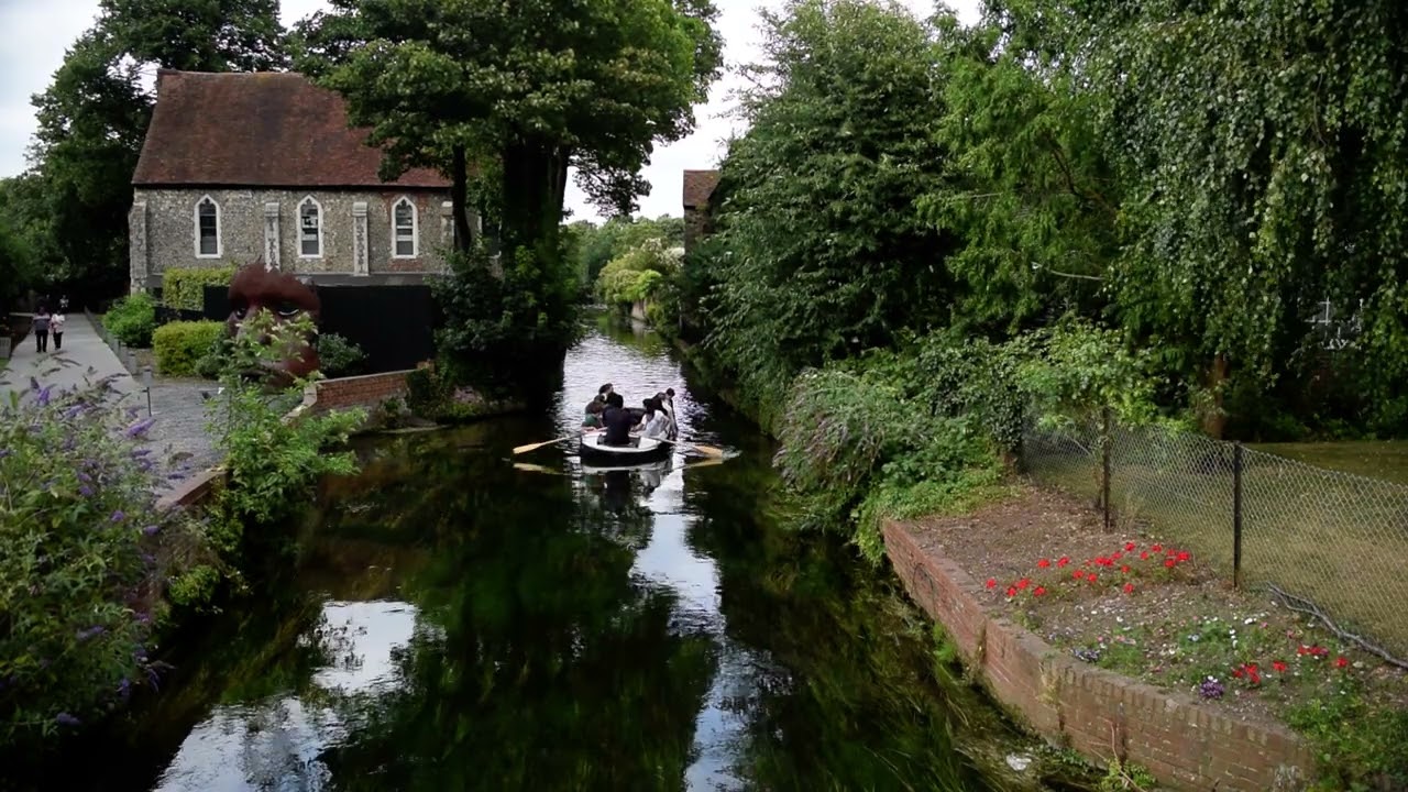 Watching the Rowing Boats on the Stour from Friars Bridge