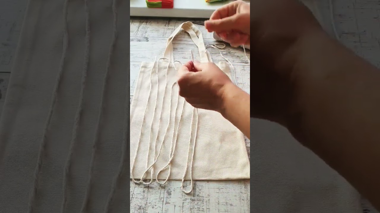 Macrame. Macrame bag. Macrame shopper backstage