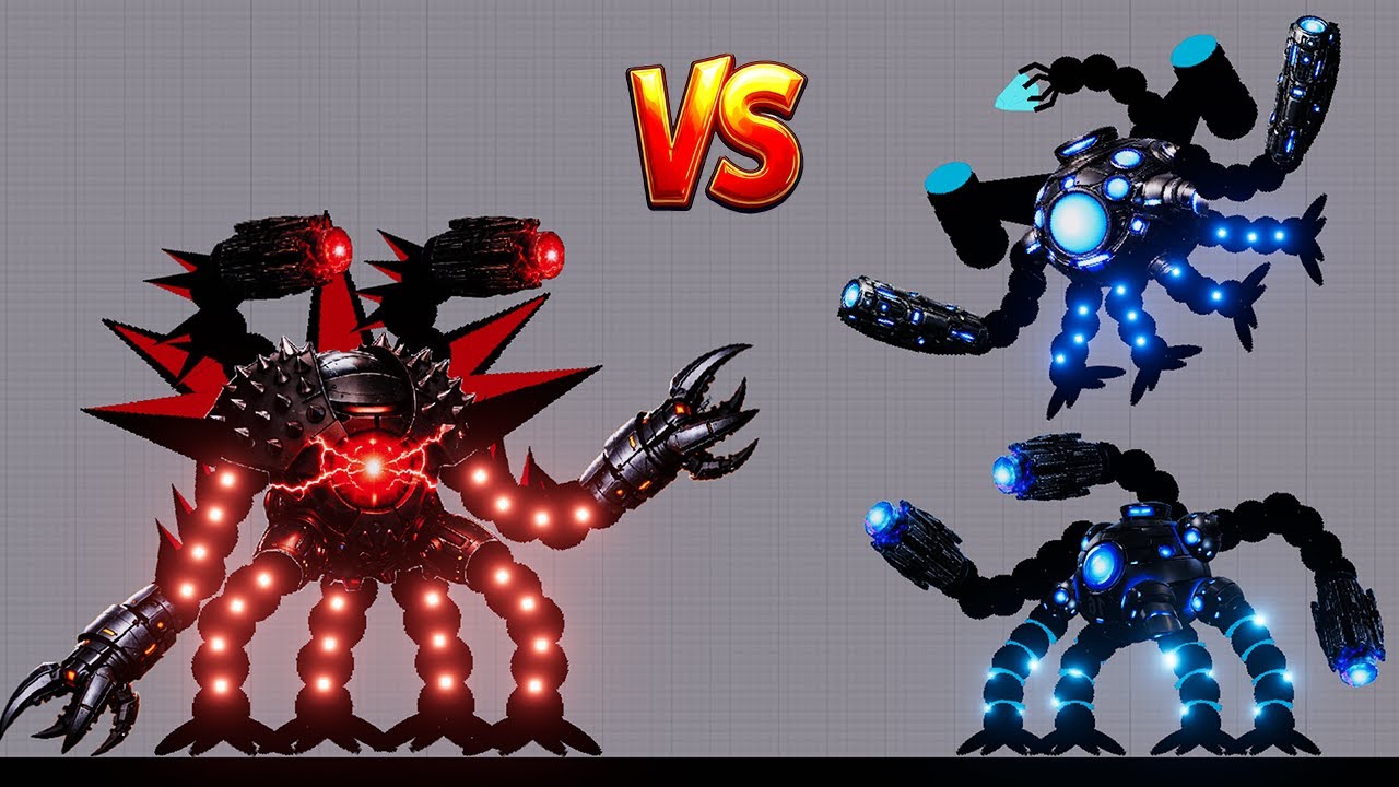 OMNIDROID V17 vs OMNIDROID V18 vs OMNIDROID V16 ??? Who Is Winner?? People Playground
