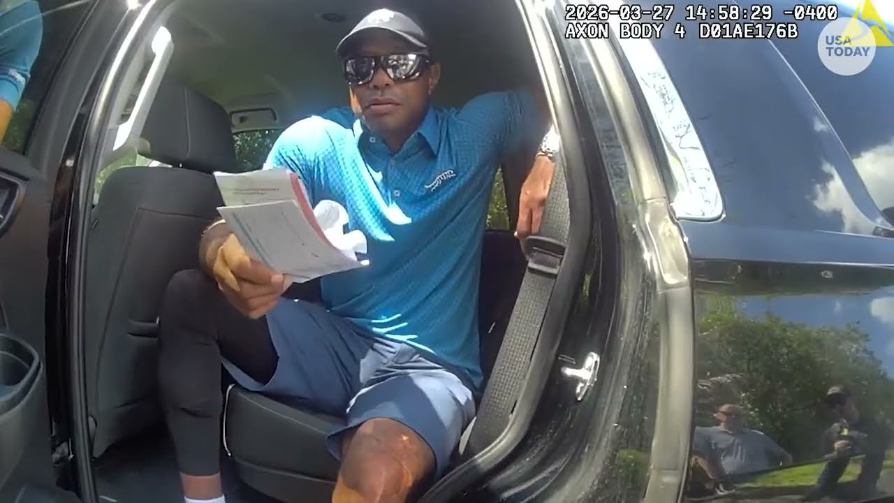 Bodycam footage shows Tiger Woods' DUI test and handcuffing after crash: 'I'm being arrested?'
