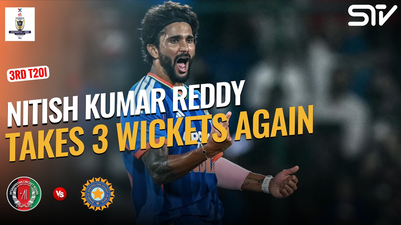 Nitish Kumar Reddy&rsquo;s 2nd Consecutive 3-Wicket Haul! 🔥 | AFG vs IND | Match 03 | T20I Series | M9N1K