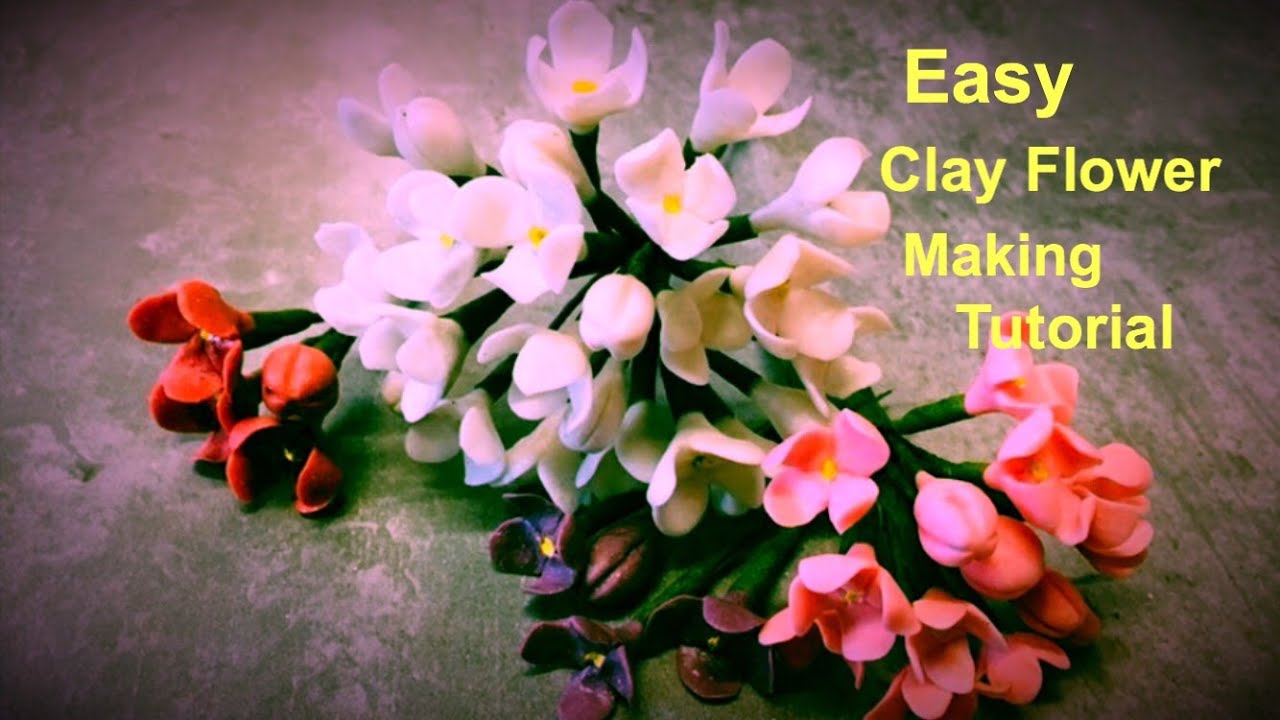 clay flowers | clay flowers tutorial | air dry clay flowers | polymer clay flowers