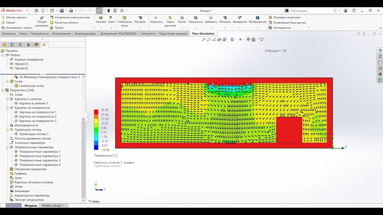 Простой расчет в SOLIDWORKS Flow Simulation