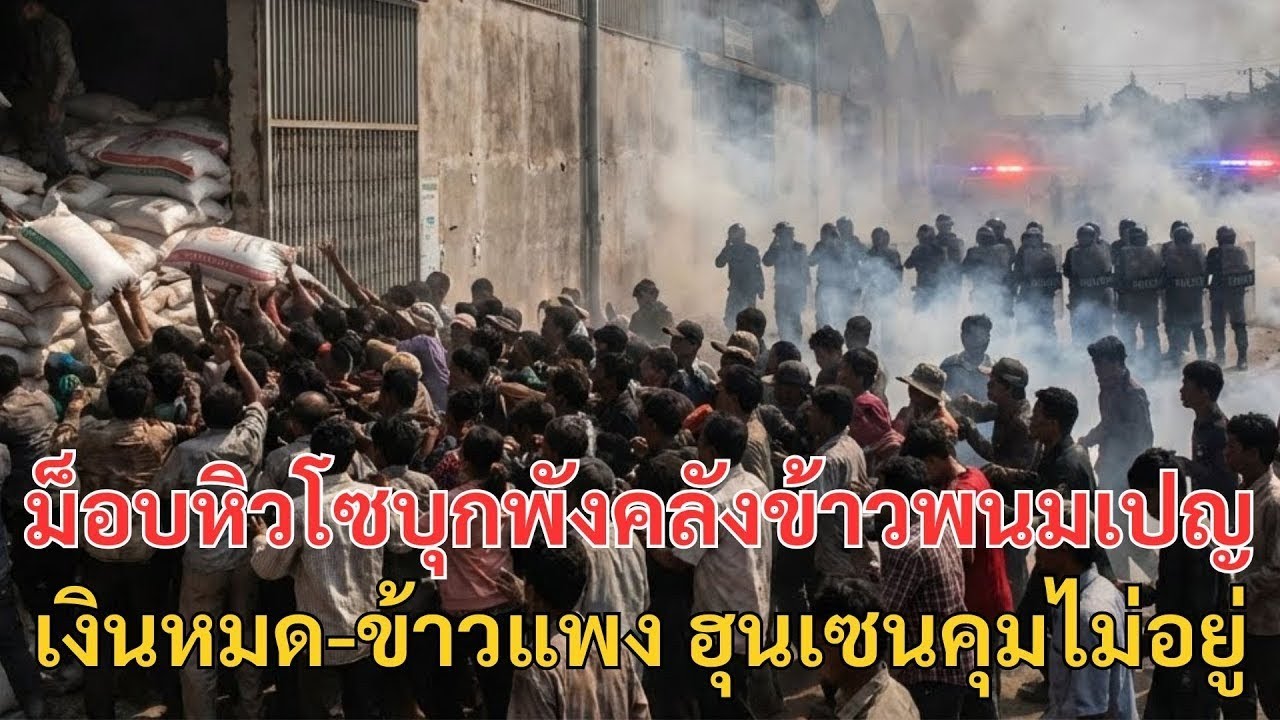 ขาดไทยคือตาย! ม็อบหิวโซบุกพังคลังข้าว พนมเปญ เงินหมด-ข้าวแพง ฮุนเซนคุมไม่อยู่ จ่อล่มสลาย!