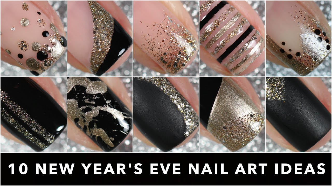 10 EASY New Year's Eve Nail Art Ideas || caramellogram