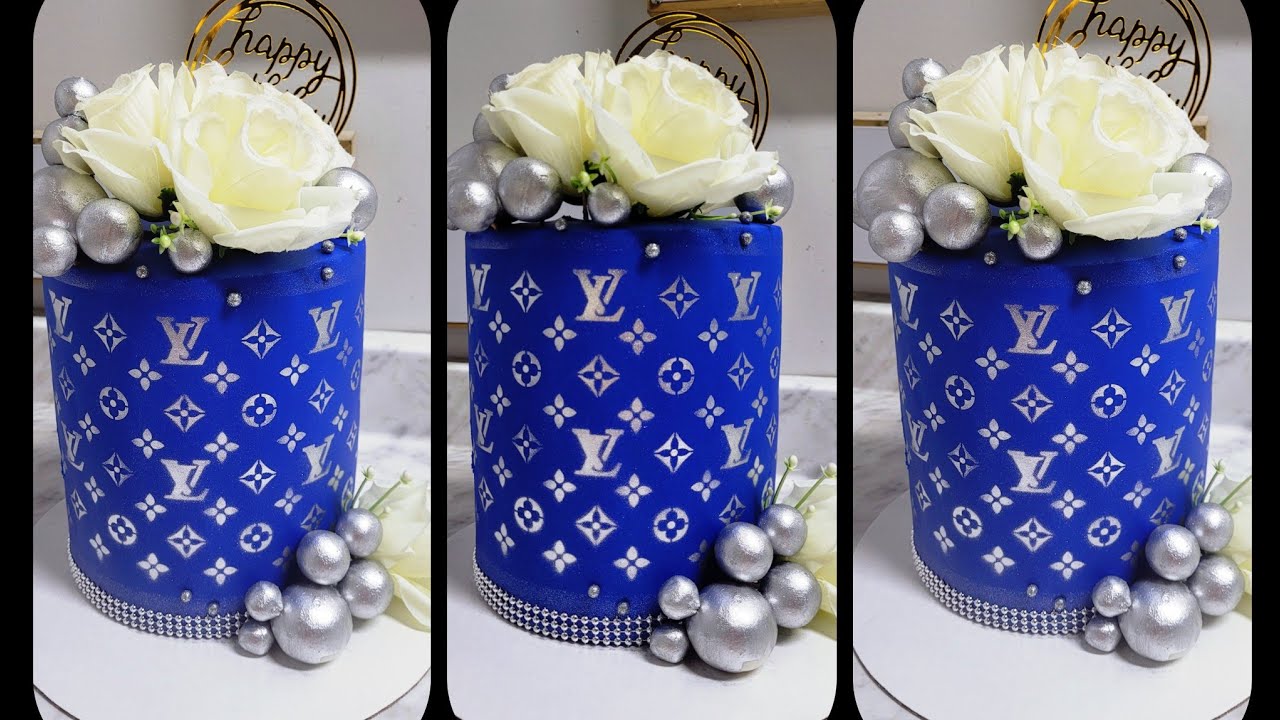 Louis Vuitton cake/pastel Louis Vuitton  con aerografo y stencil