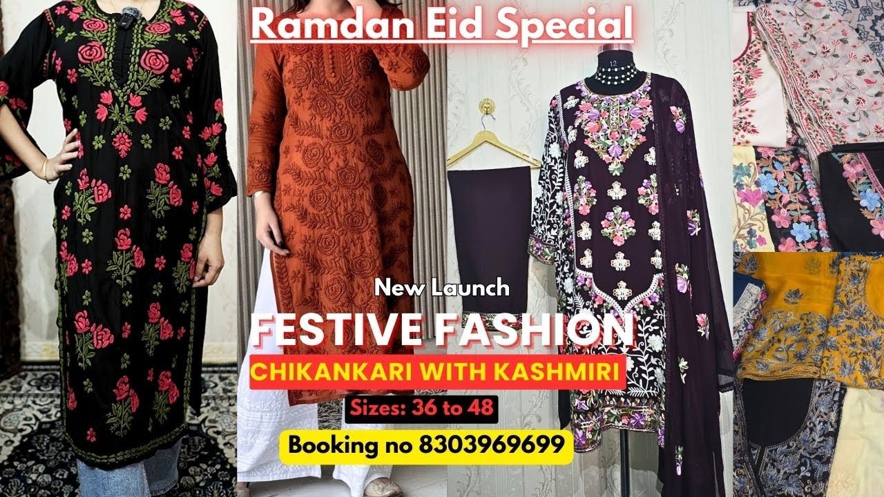 8303969699 ✨ Festive Fashion New Launch  Chikankari & Kashmiri Dress Collection ✨#viralvideo#fashion