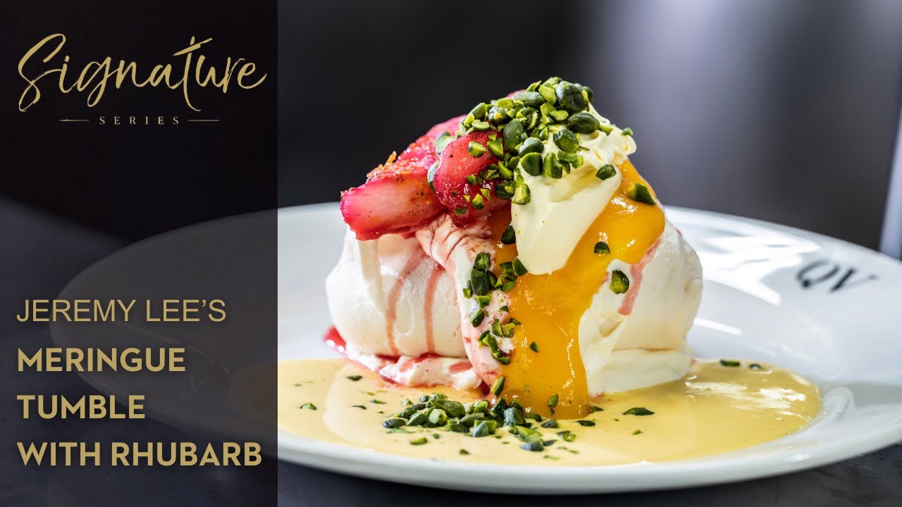 Jeremy Lee's Meringue tumble with rhubarb