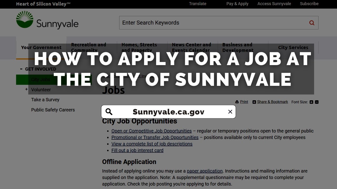 How to Apply for a City of Sunnyvale Job