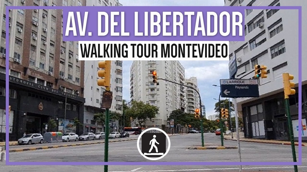 (HD) Walking Tour Montevideo - Domingo a la mañana por Av. del Libertador Lavalleja