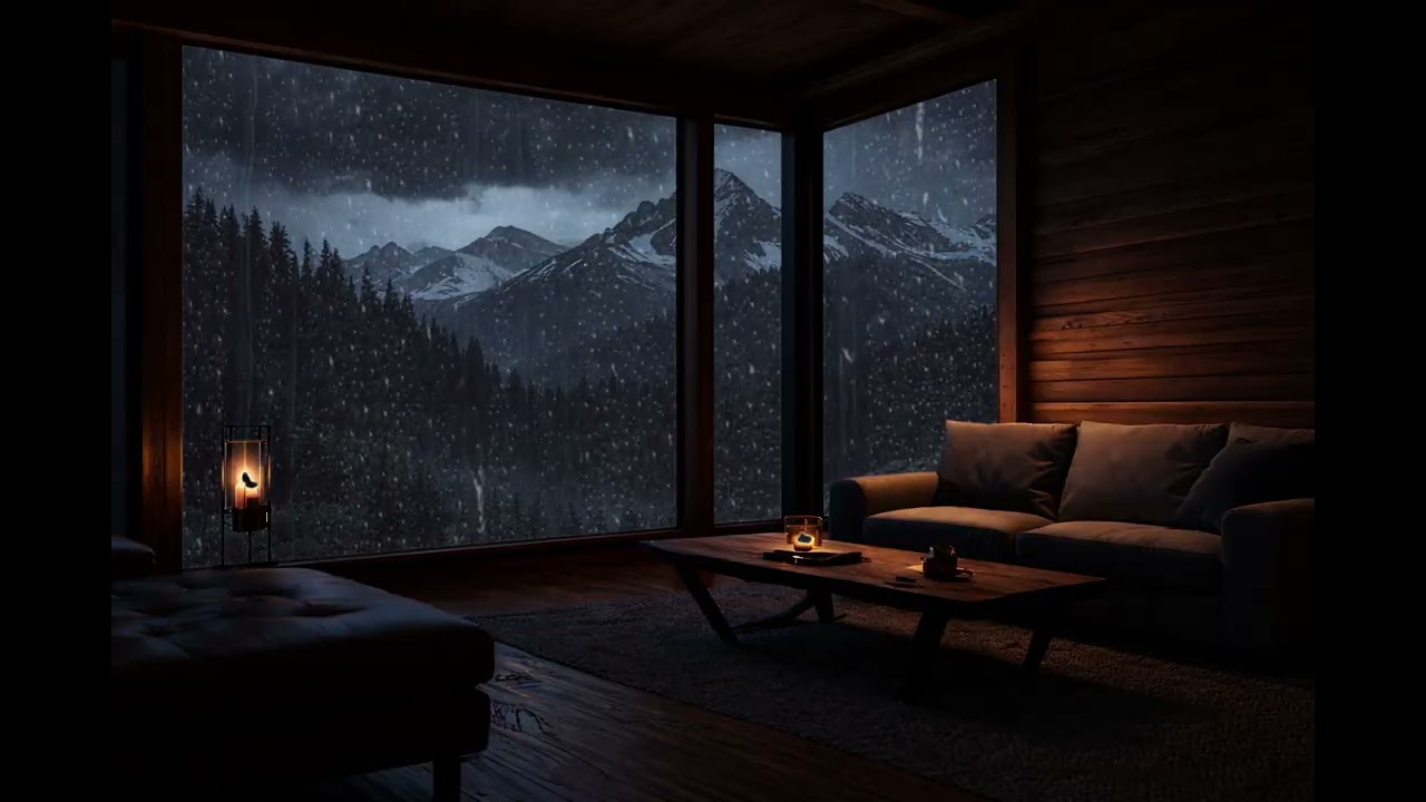 Rain Sounds on Window in a Cozy Cabin 🌧 3 Hours for Deep Sleep & Relaxation