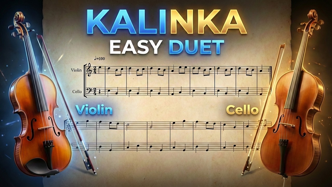 kalinka russian folk song easy violin and cello sheet music
