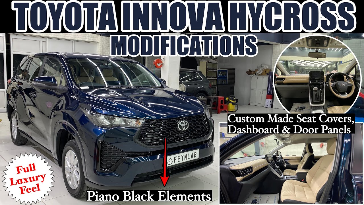 Toyota Innova Hycross Modified | HydroDipping, Seat cover, Dashboard & doors | Interior Modification