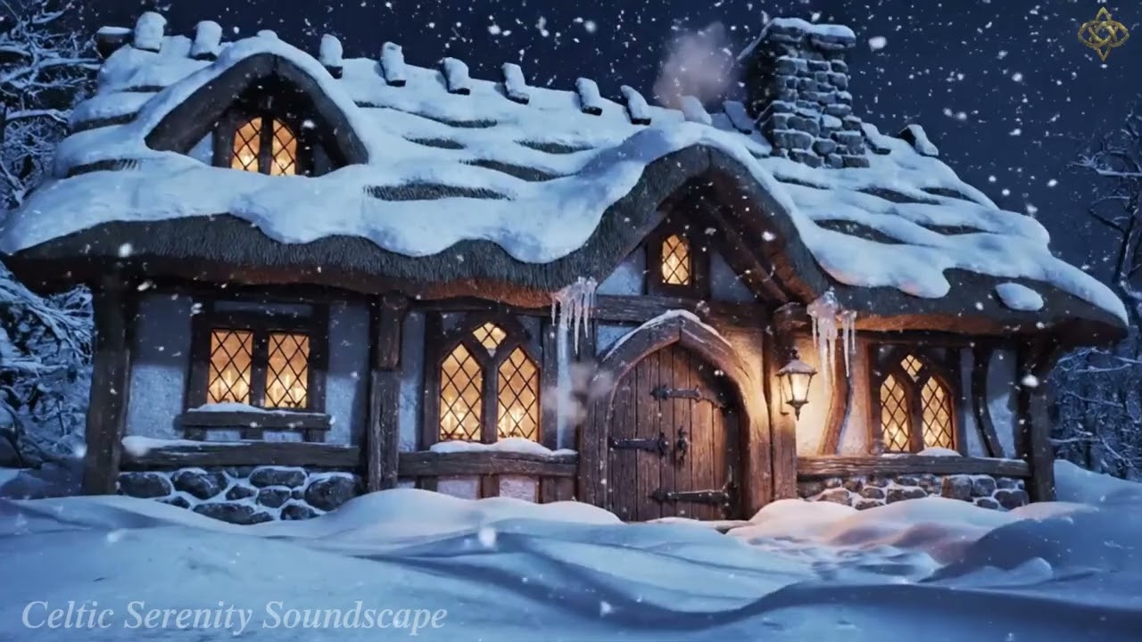 The Enchanted Winter Lantern Village ❄️ Medieval Celtic Winter Ambience for Calm & Sleep