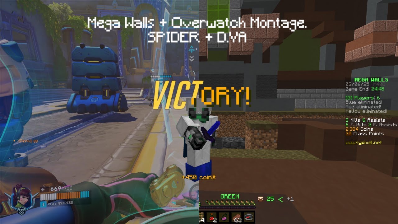 mega walls spider and overwatch dva clip dump